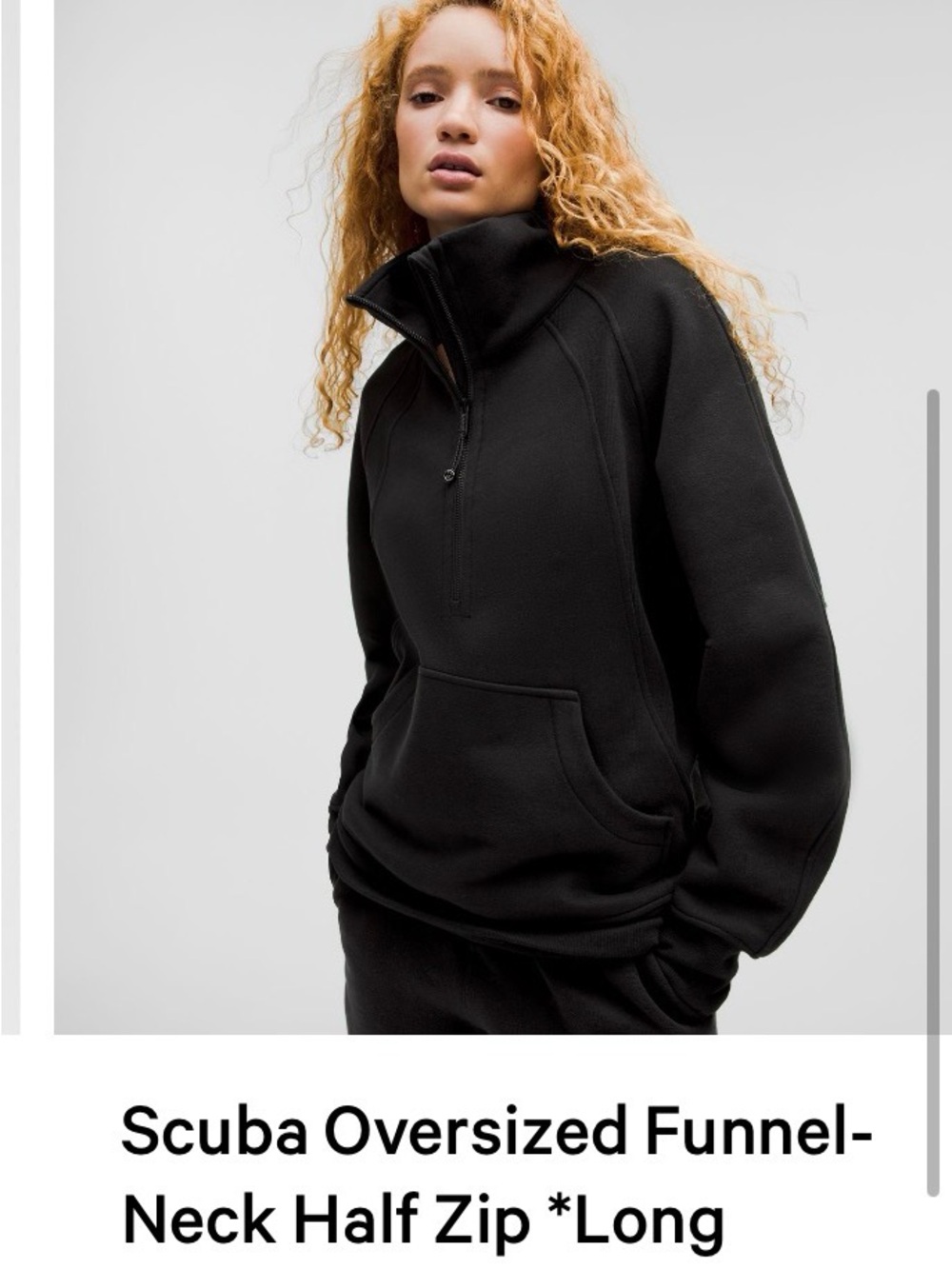 lululemon athletica Black Scuba Oversized Funnel-Neck Half Zip
